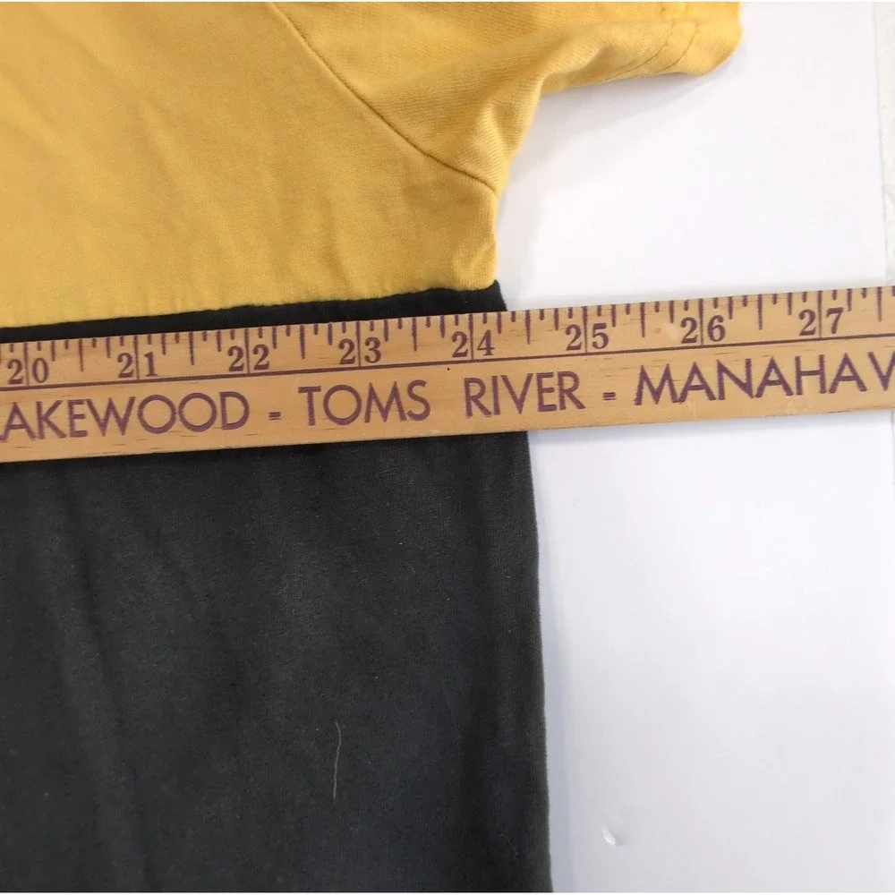 Polo Ralph Lauren T Shirt Mens XL Yellow Black Colorblock Spellout Shield 1967